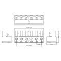 Terminal PCB du plug-in de 7,62 mm Perg-in PCB Male et connecteur Femelle Angle de droite